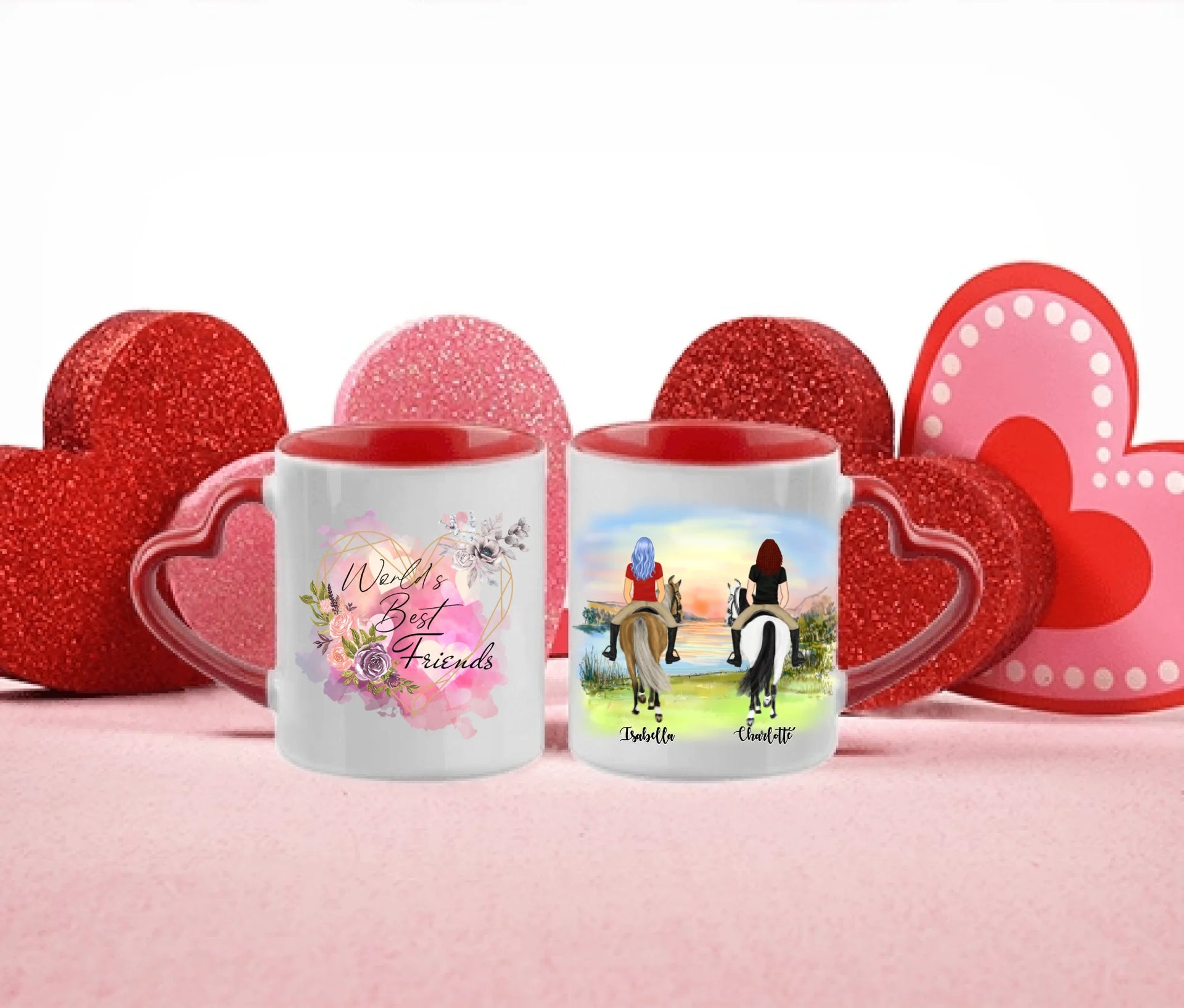 Systrar och bästa vänner Personliga muggar med häst