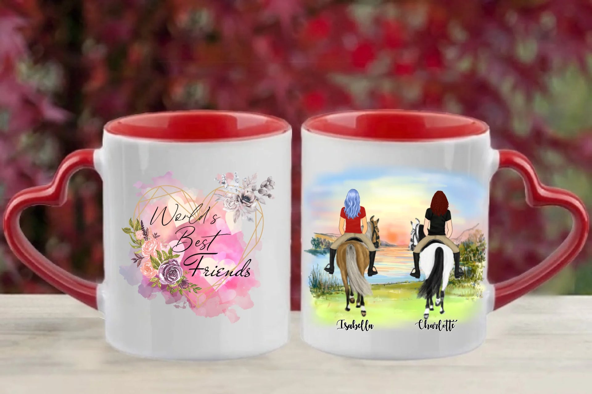 Systrar och bästa vänner Personliga muggar med häst