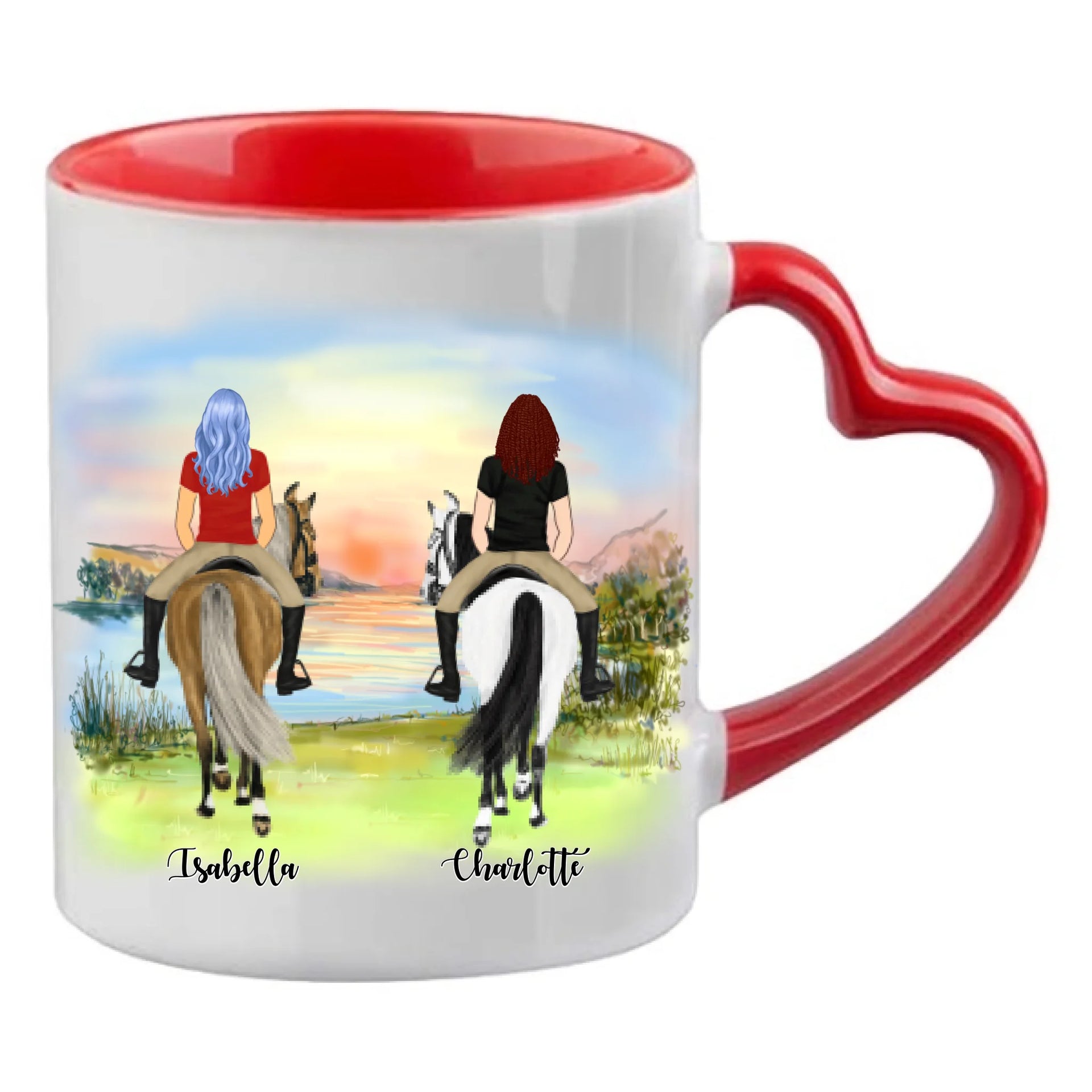 Systrar och bästa vänner Personliga muggar med häst