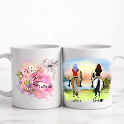 Systrar och bästa vänner Personliga muggar med häst