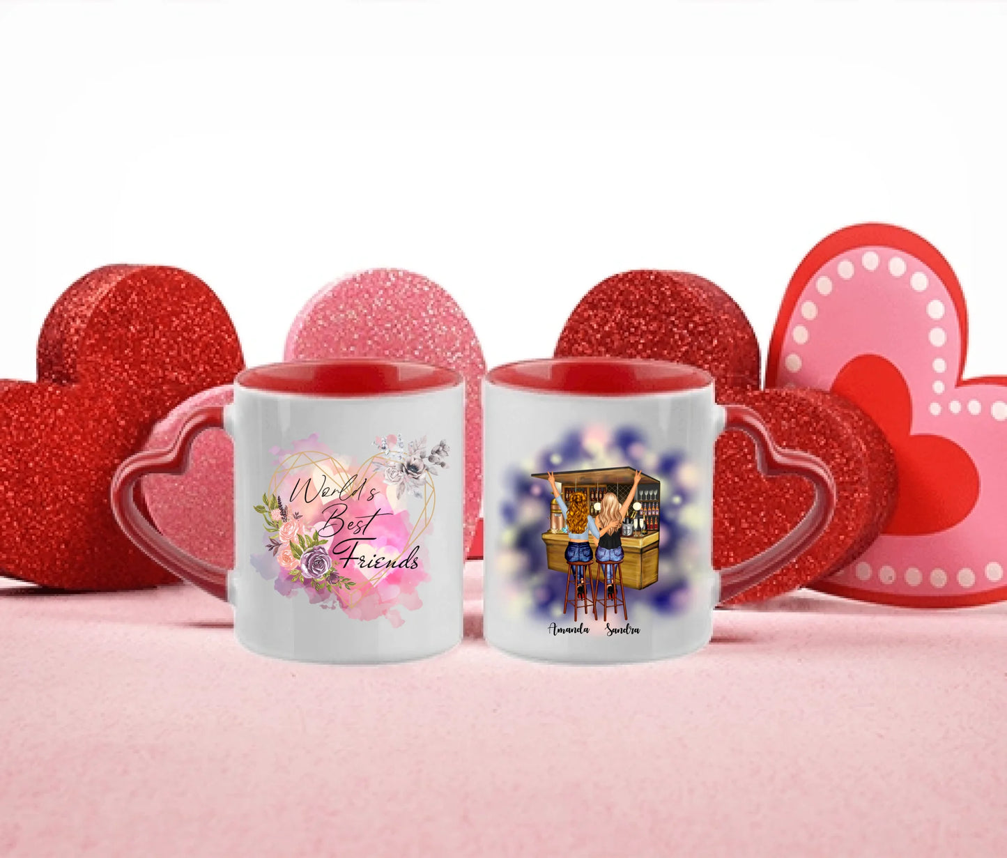 Upp till 5 vänner personlig mugg - Bar design
