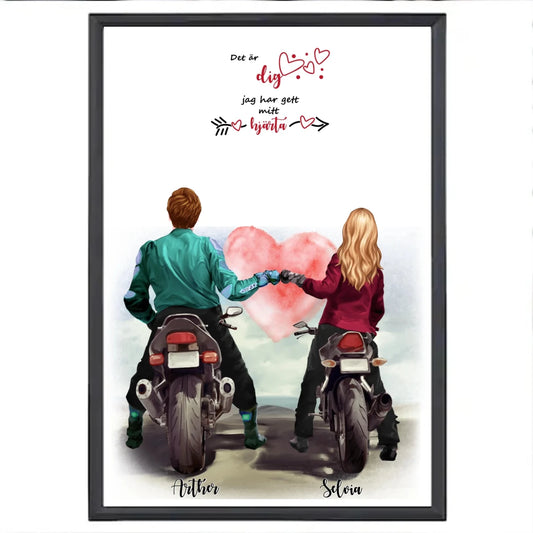 Kärlek personlig poster - Motor design - GÅVA TRYCK