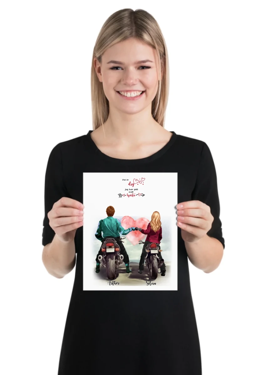 Kärlek personlig poster - Motor design - GÅVA TRYCK