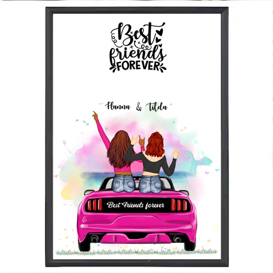 2 bästa vänner personlig poster - Bildesign - GÅVA TRYCK