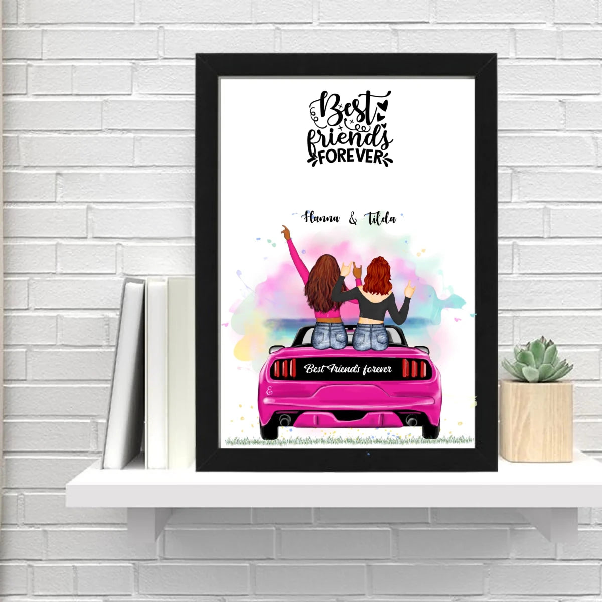 2 bästa vänner personlig poster - Bildesign - GÅVA TRYCK