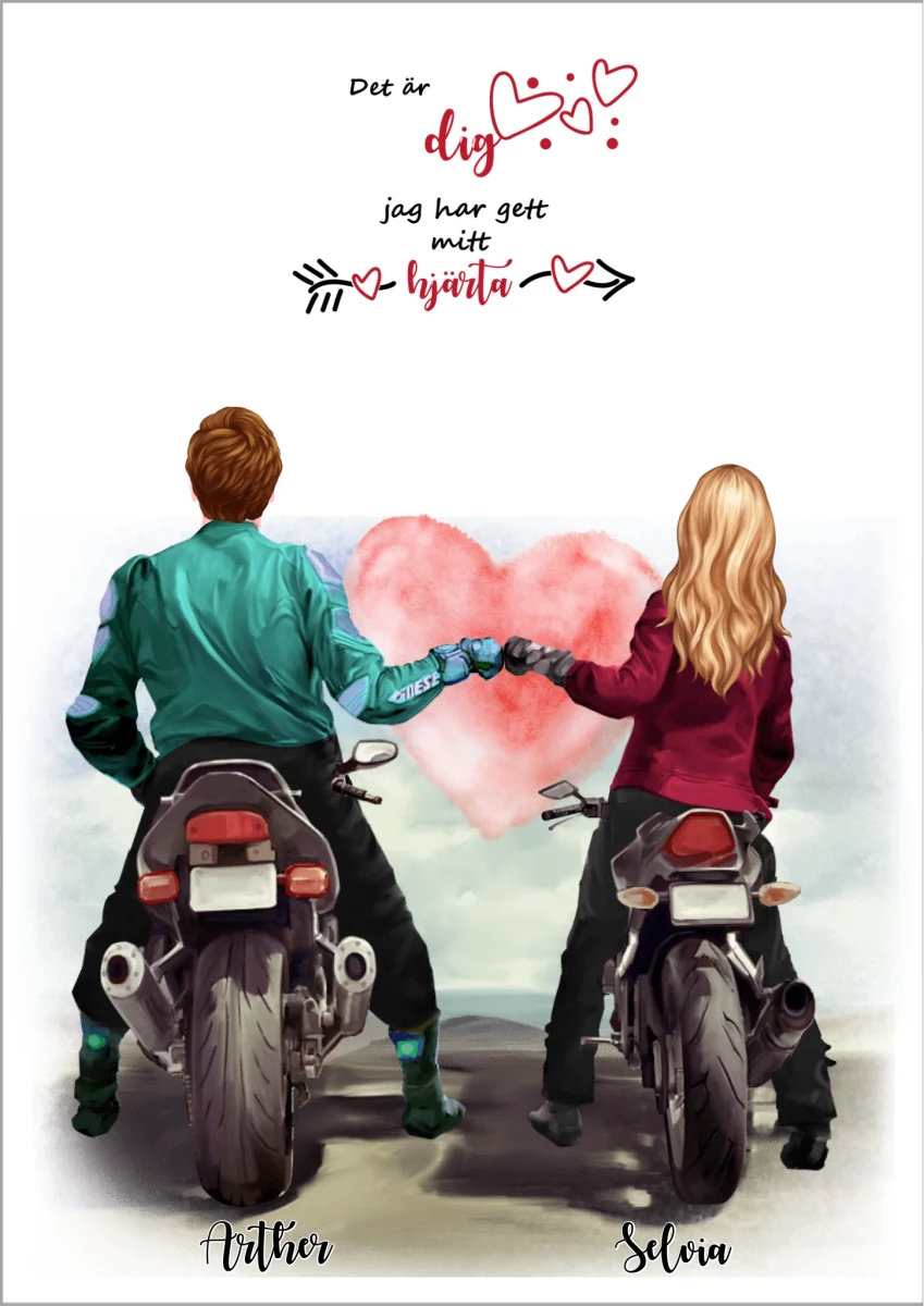 Kärlek poster - Motordesign - GÅVA TRYCK