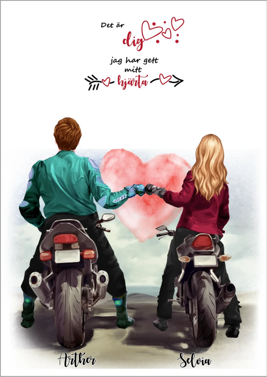 Kärlek poster - Motordesign - GÅVA TRYCK