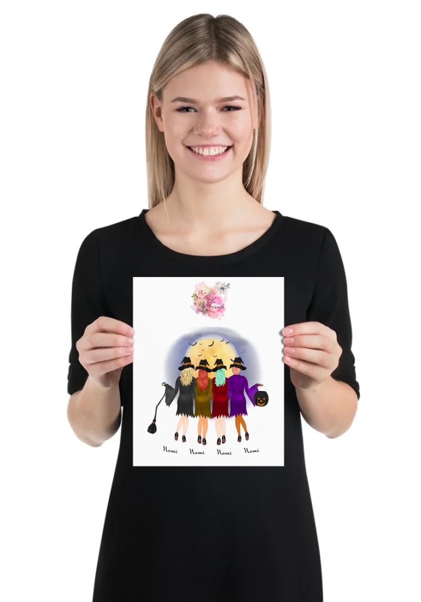 4 vänner poster - GÅVA TRYCK