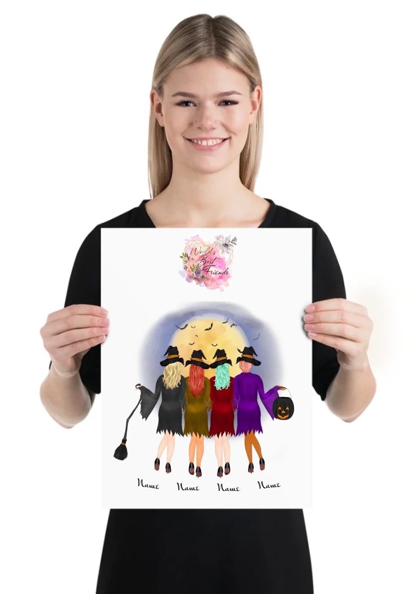 4 vänner poster - GÅVA TRYCK