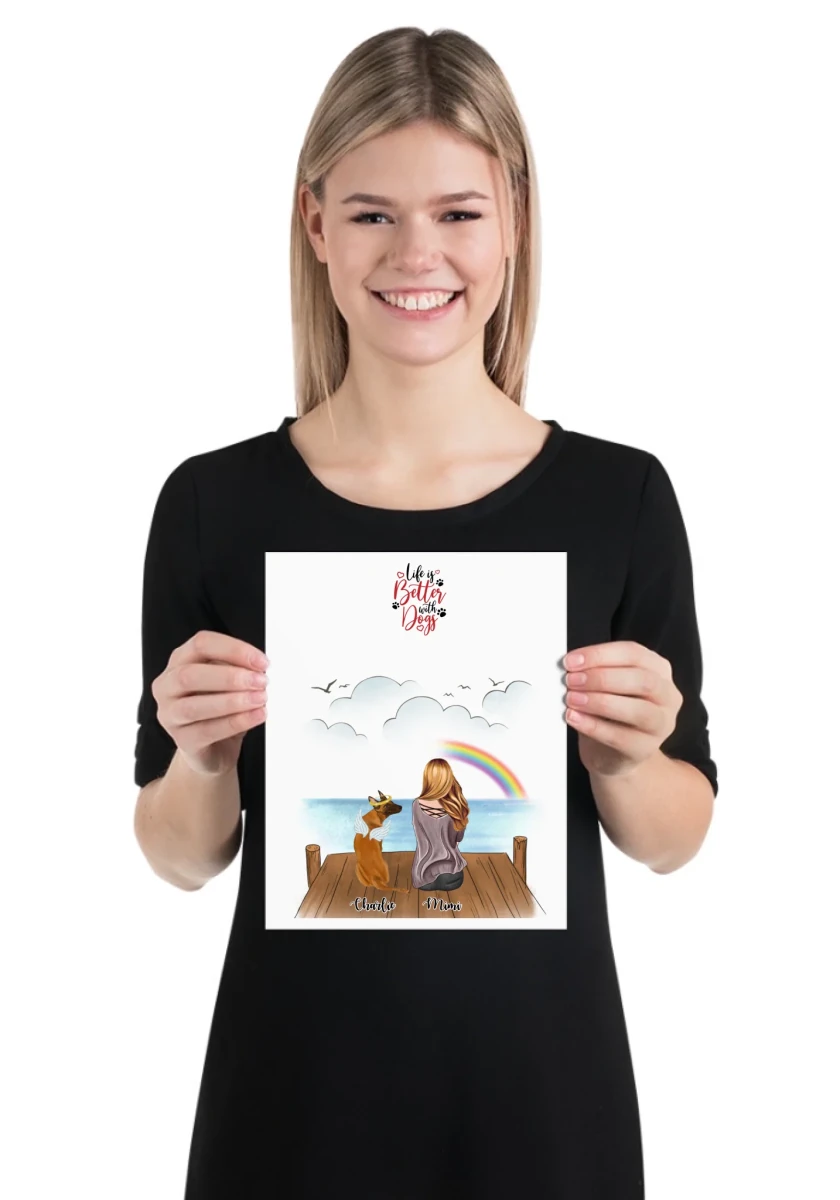 Hundmamma/kattmamma 1, 2, 3 & 4 husdjur poster - GÅVA TRYCK