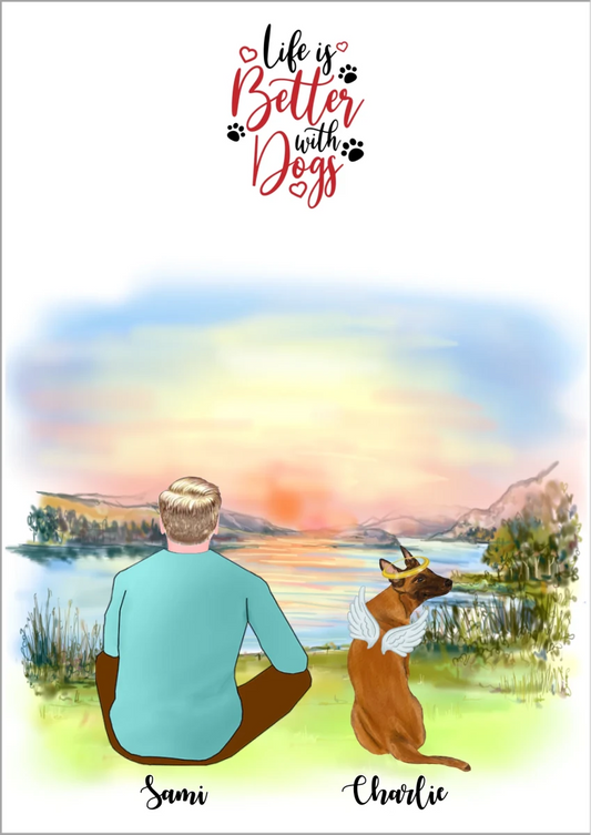 Hund & katt poster personlig - GÅVA TRYCK