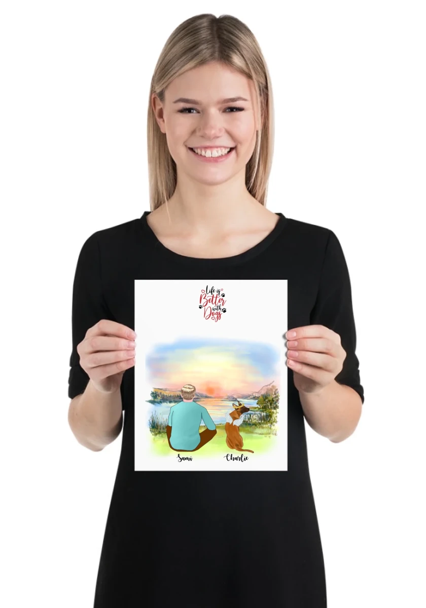 Hund & katt poster personlig - GÅVA TRYCK