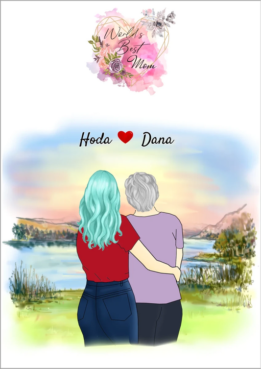 Mor och Dotter Poster - GÅVA TRYCK