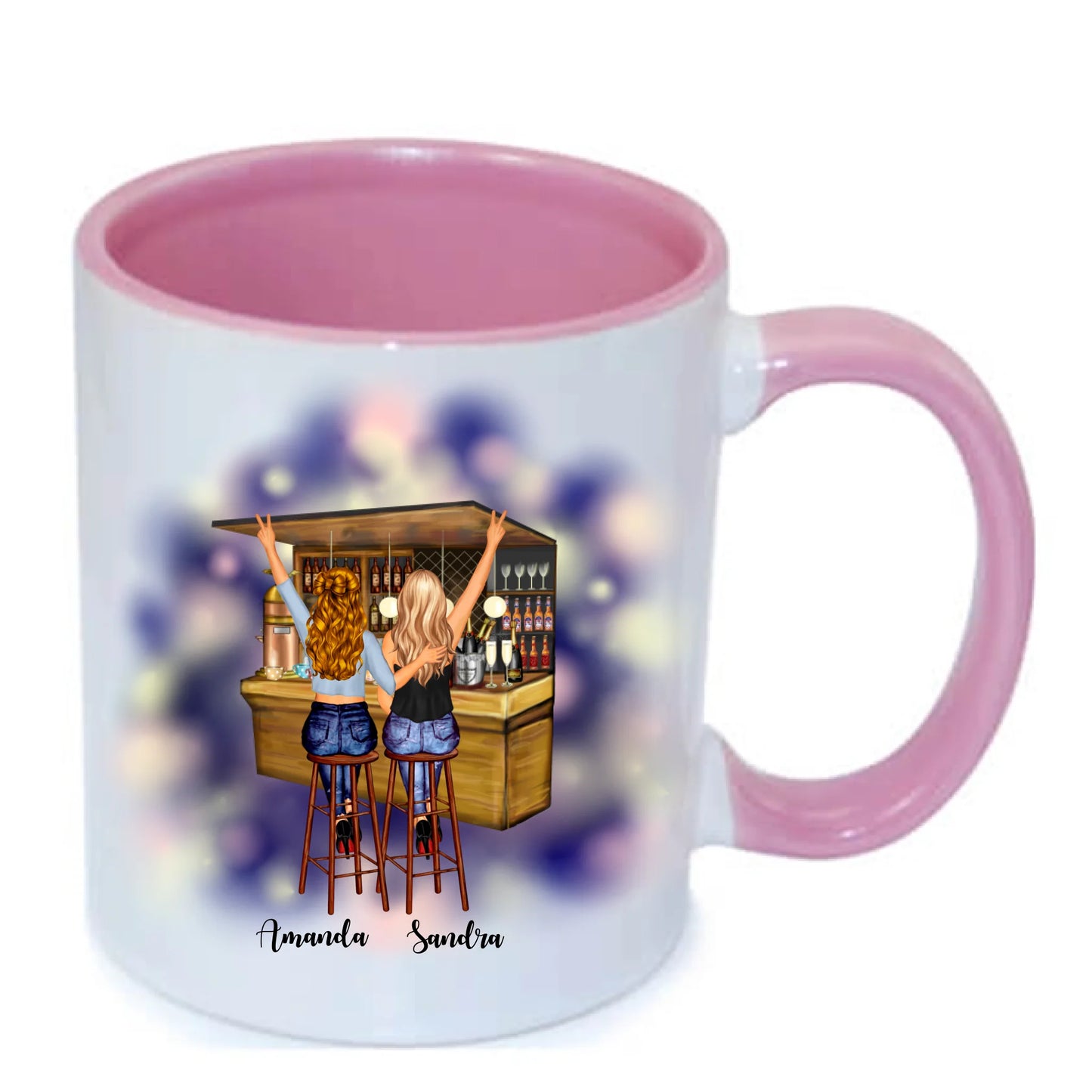 Upp till 5 vänner personlig mugg - Bar design