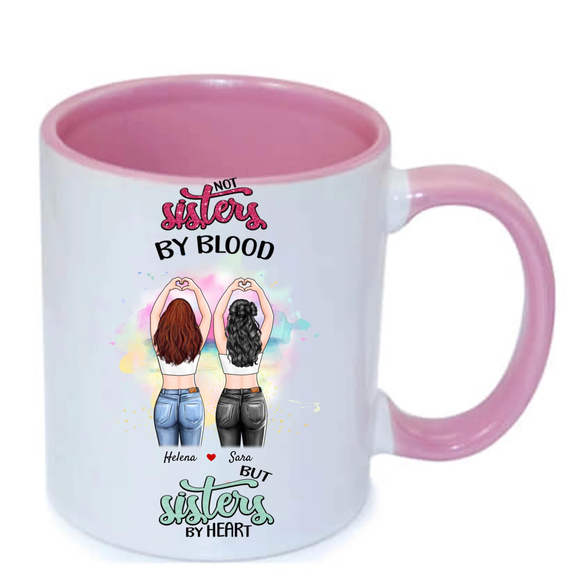 Personlig mugg-Sisters by heart