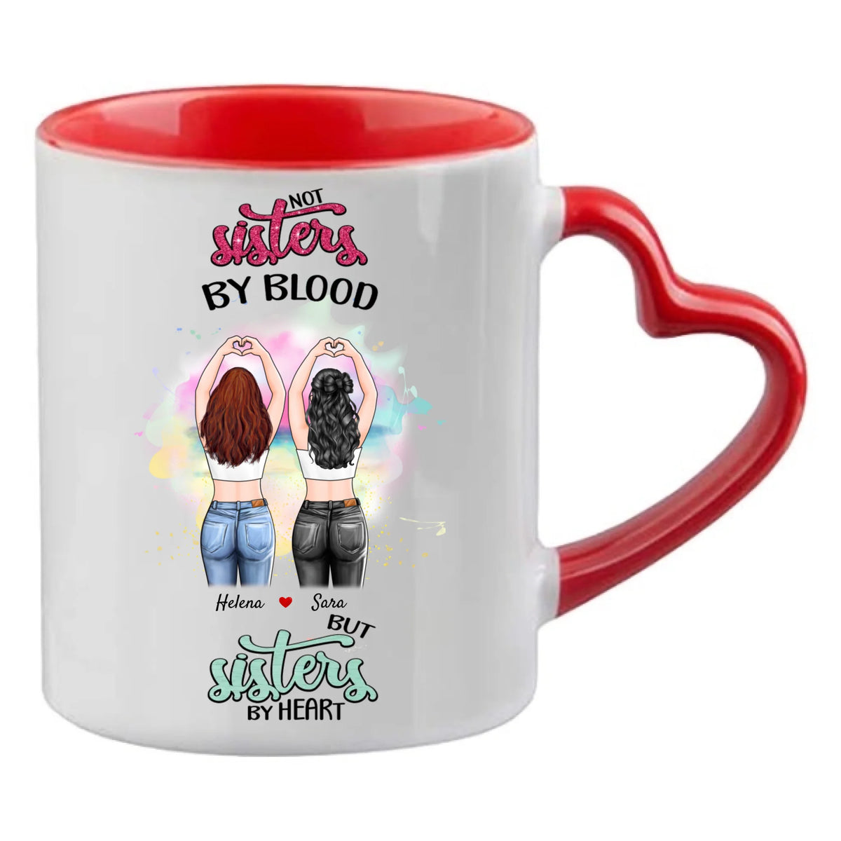 Personlig mugg-Sisters by heart