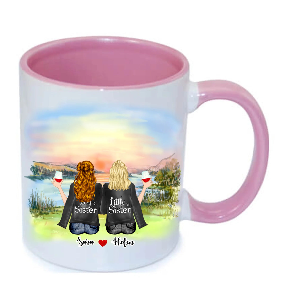 Upp till 7 Systrar och Bästa vänner personlig mugg