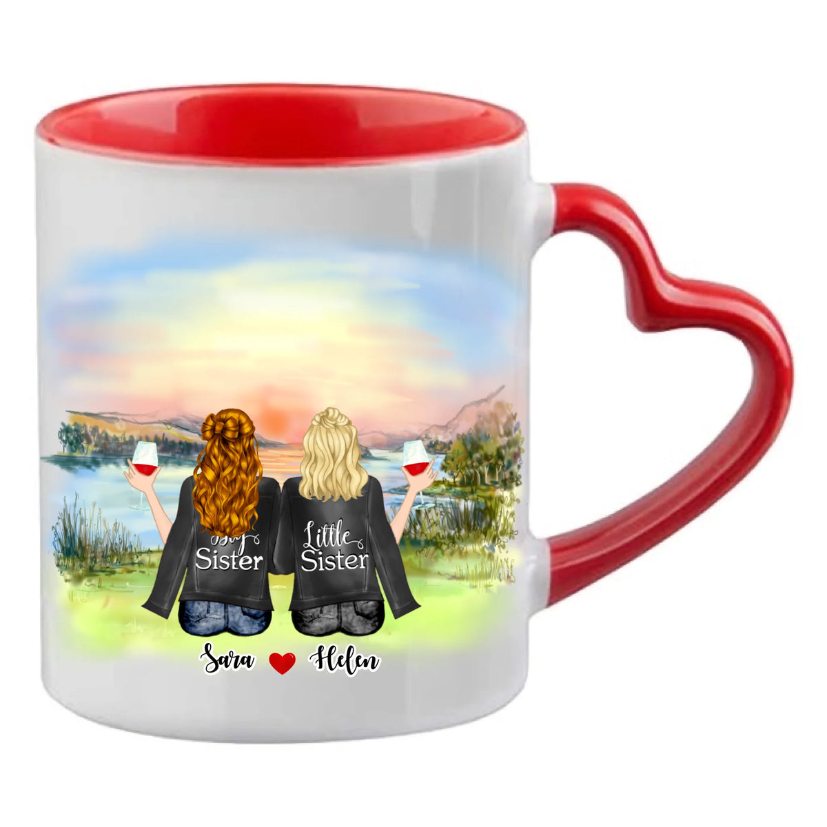 Upp till 7 Systrar och Bästa vänner personlig mugg
