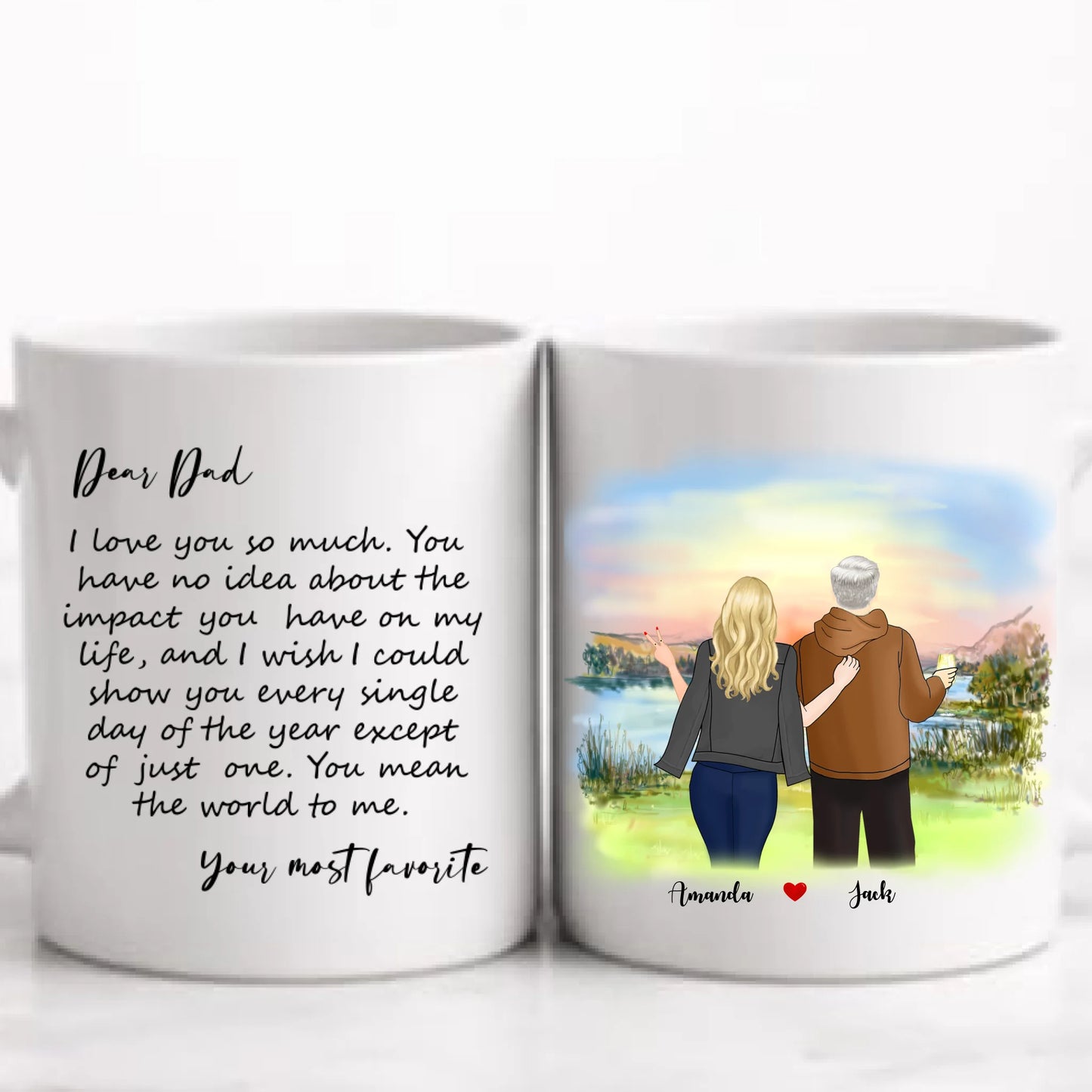 Far & dotter personlig mugg