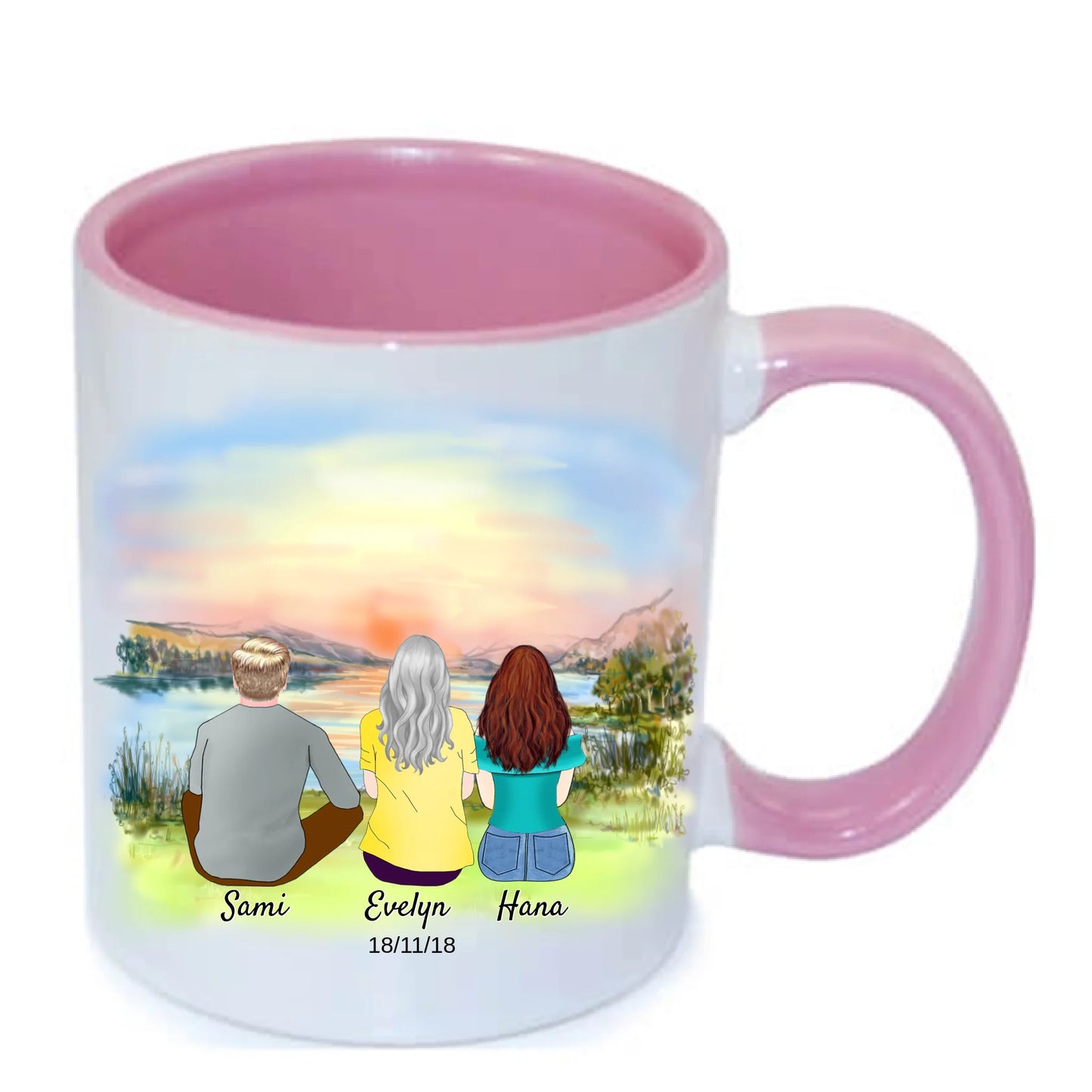 Mamma personlig mugg med son och dotter
