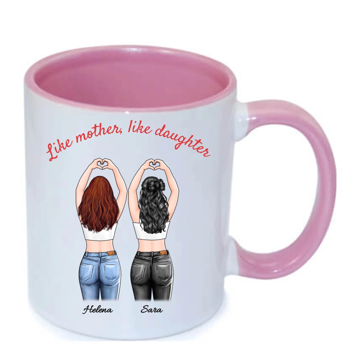 Mor och dotter personlig mugg
