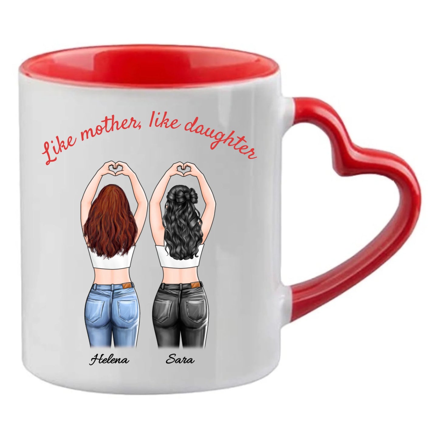 Mor och dotter personlig mugg