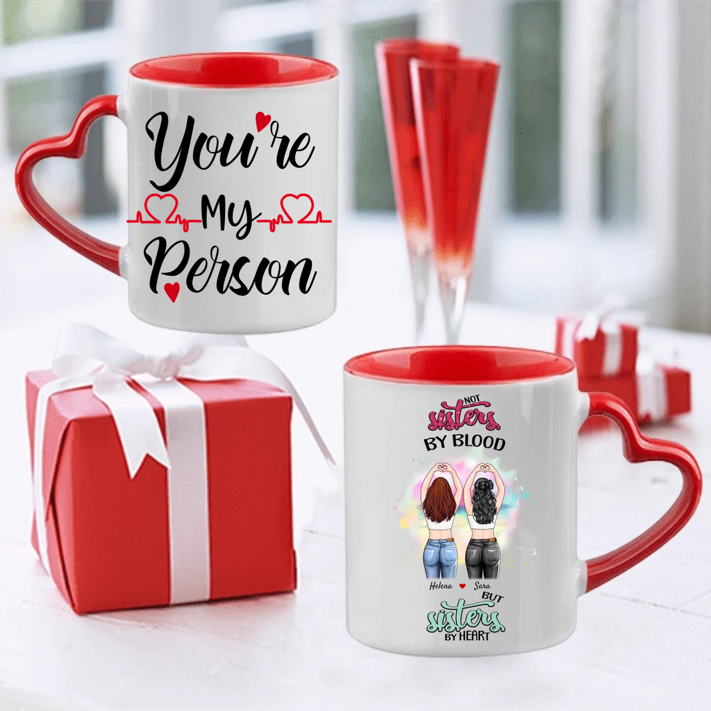 Personlig mugg-Sisters by heart