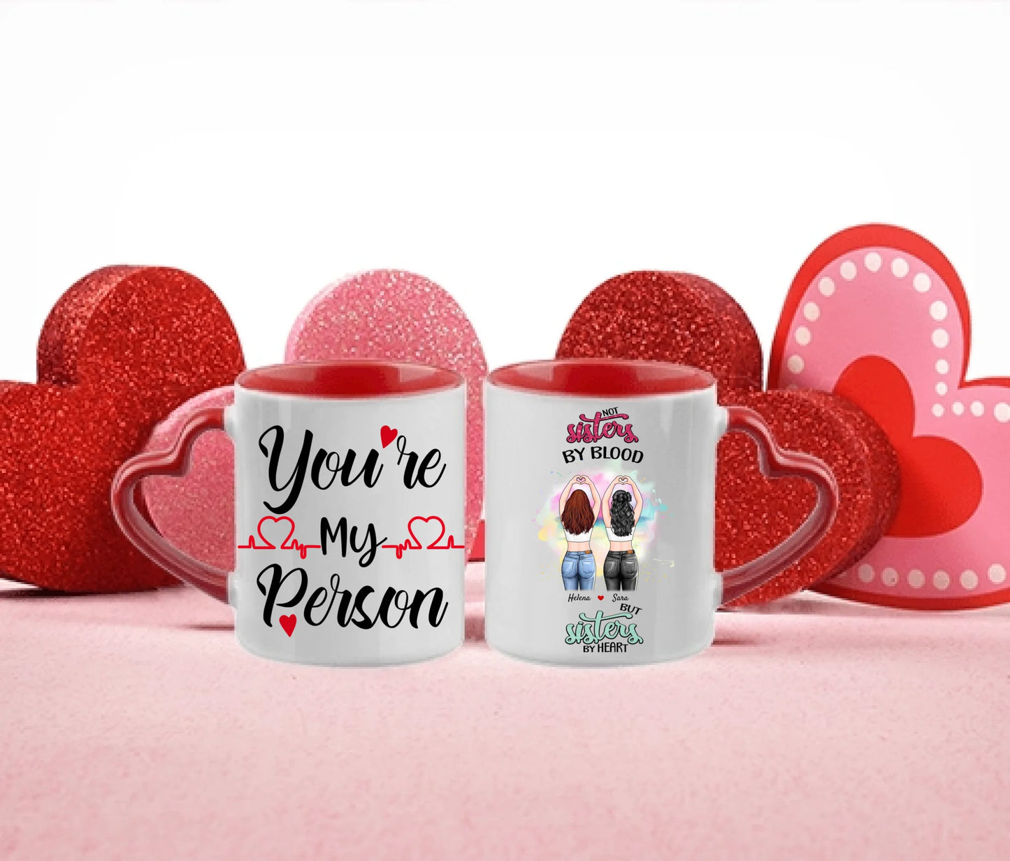 Personlig mugg-Sisters by heart
