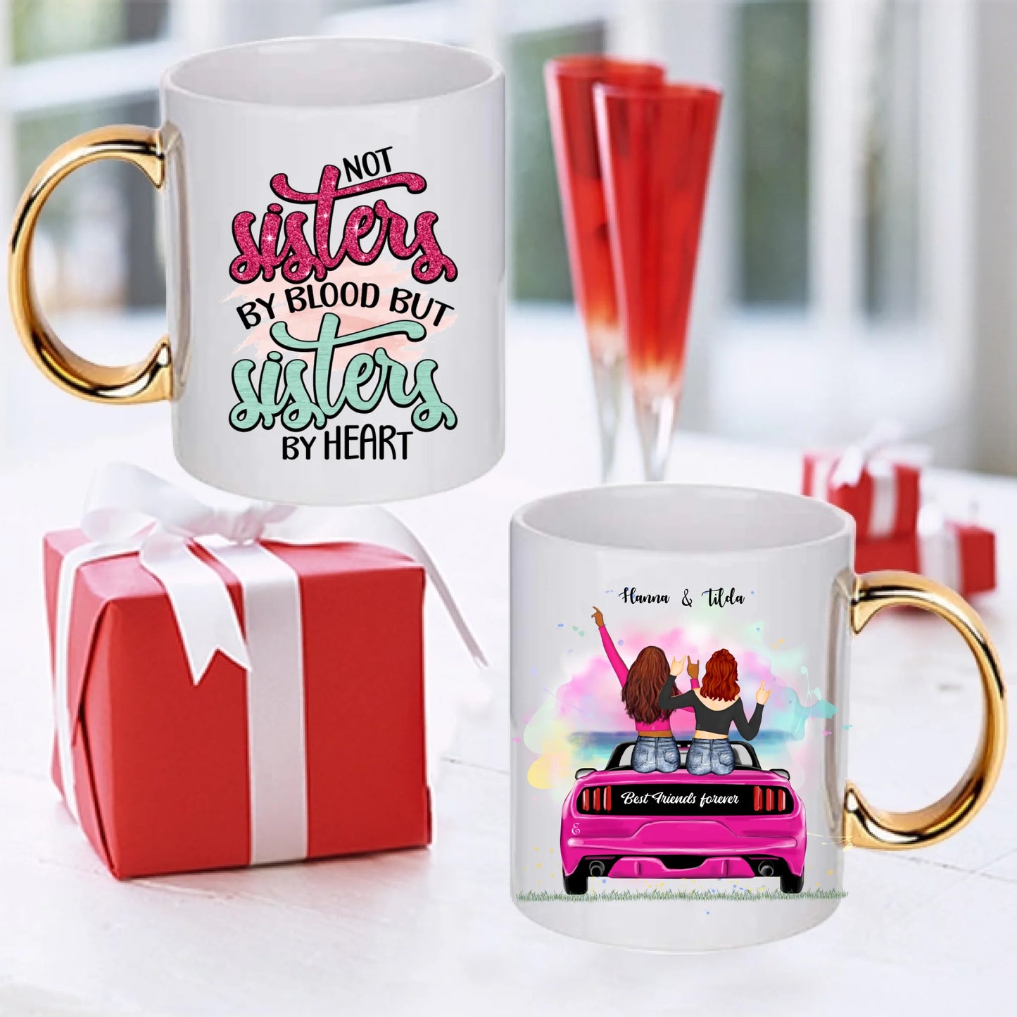 2 upp till 5 vänner personlig mugg / bildesign