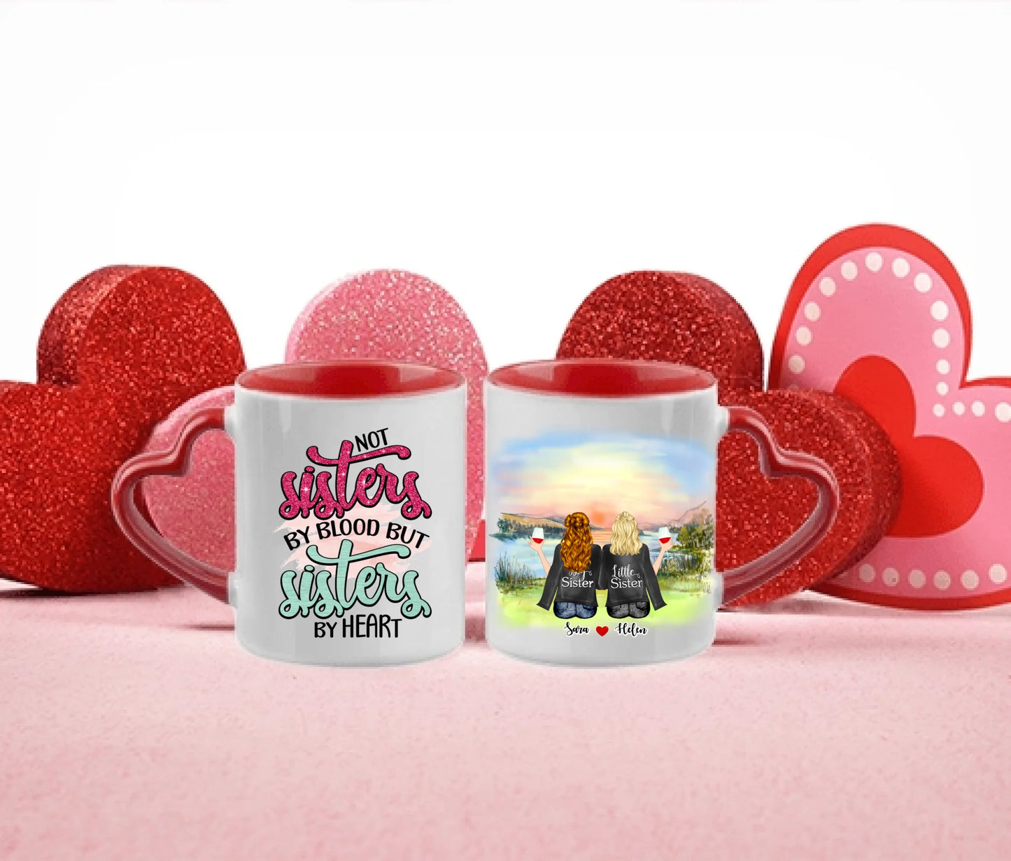 Upp till 7 Systrar och Bästa vänner personlig mugg