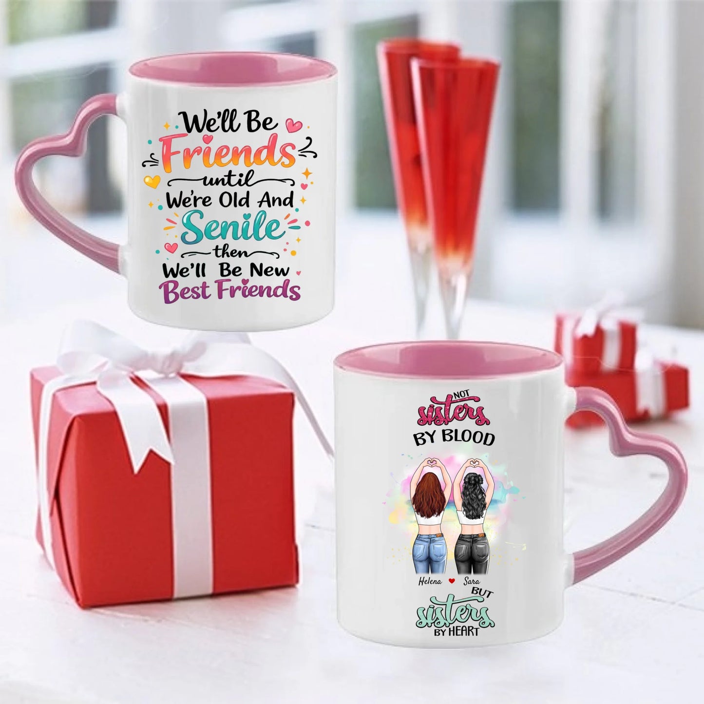 BFF Personlig mugg-rosa