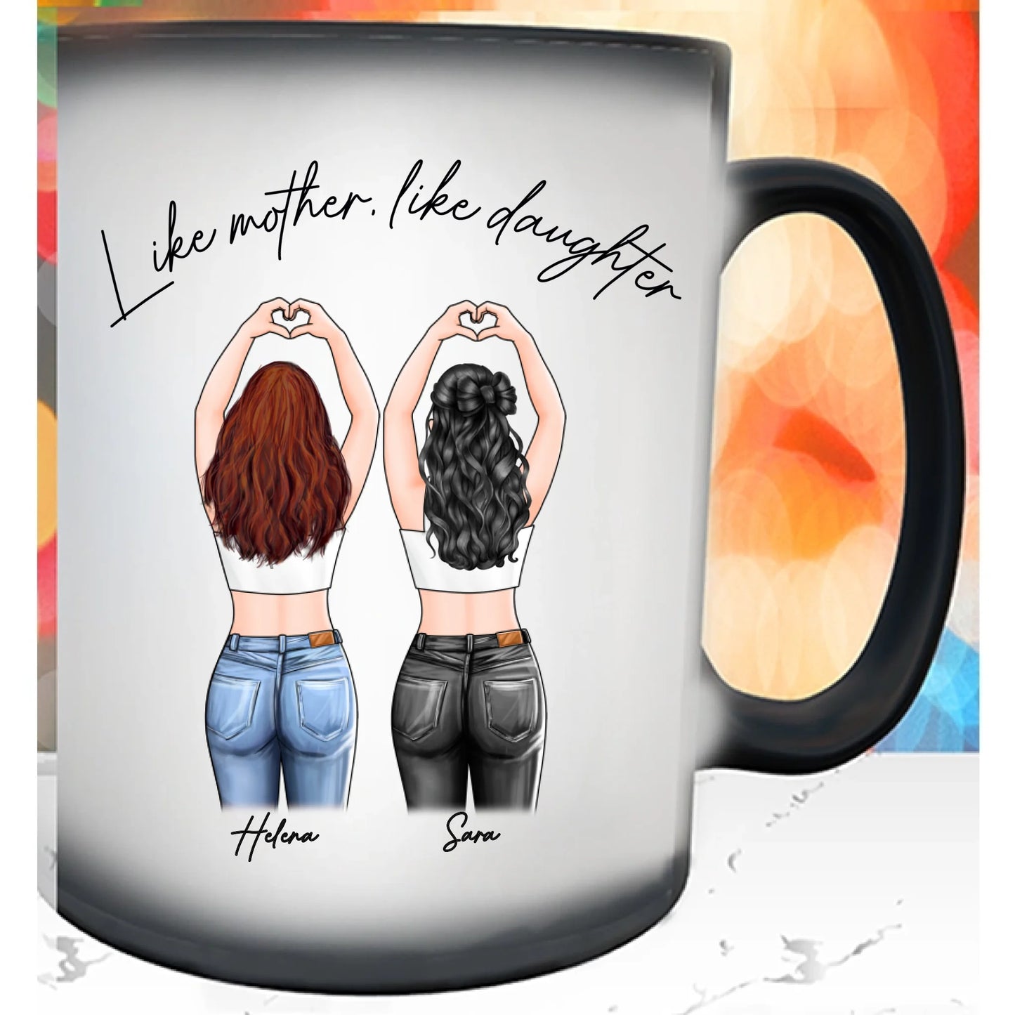 Mor och dotter personlig mugg