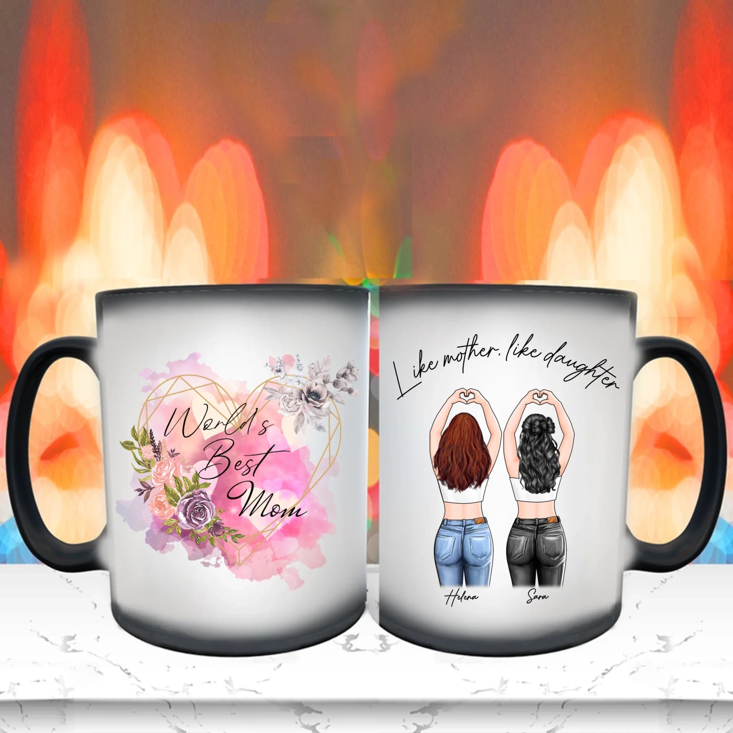 Mor och dotter personlig mugg