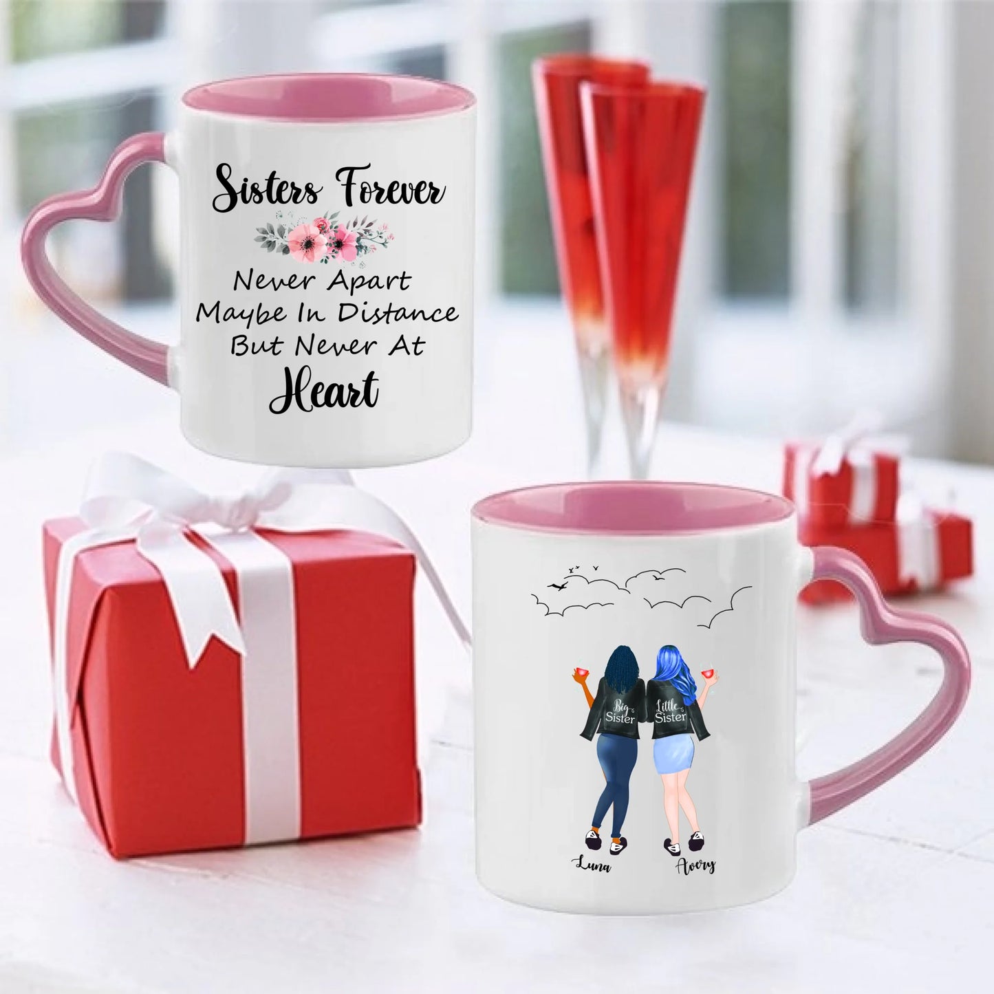 Upp till 5 Syster och bästa vän presentmugg.