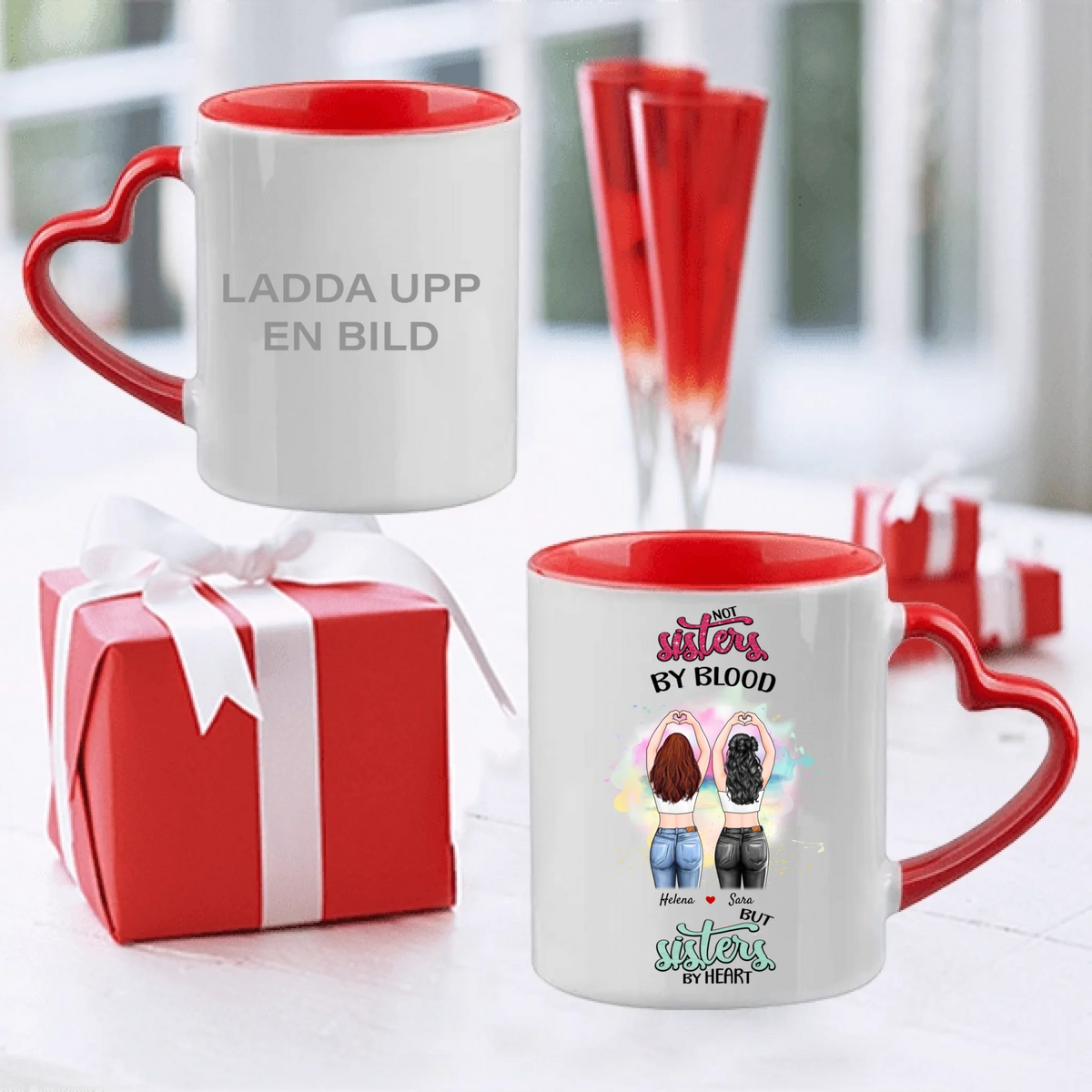 Personlig mugg-Sisters by heart