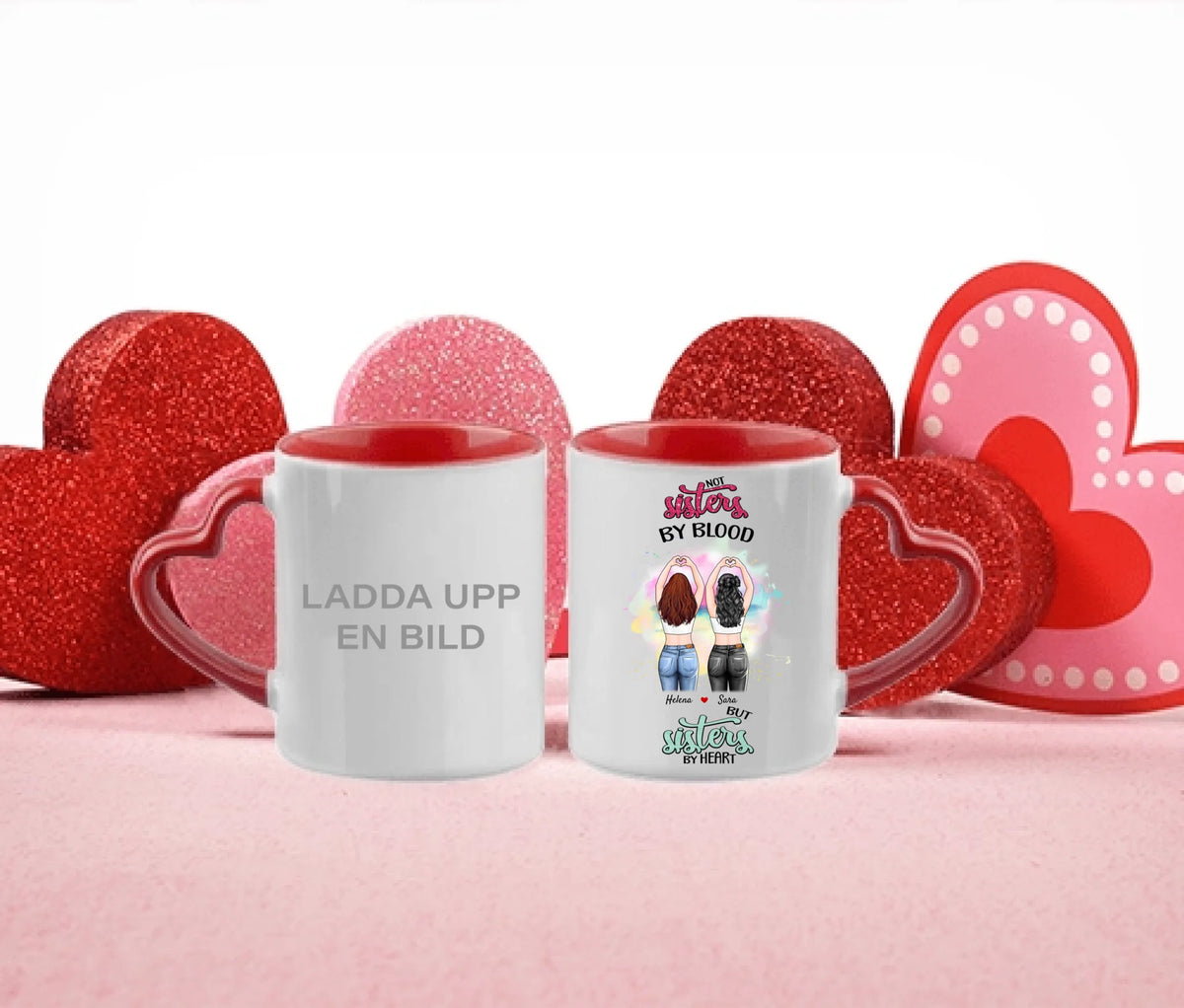 Personlig mugg-Sisters by heart