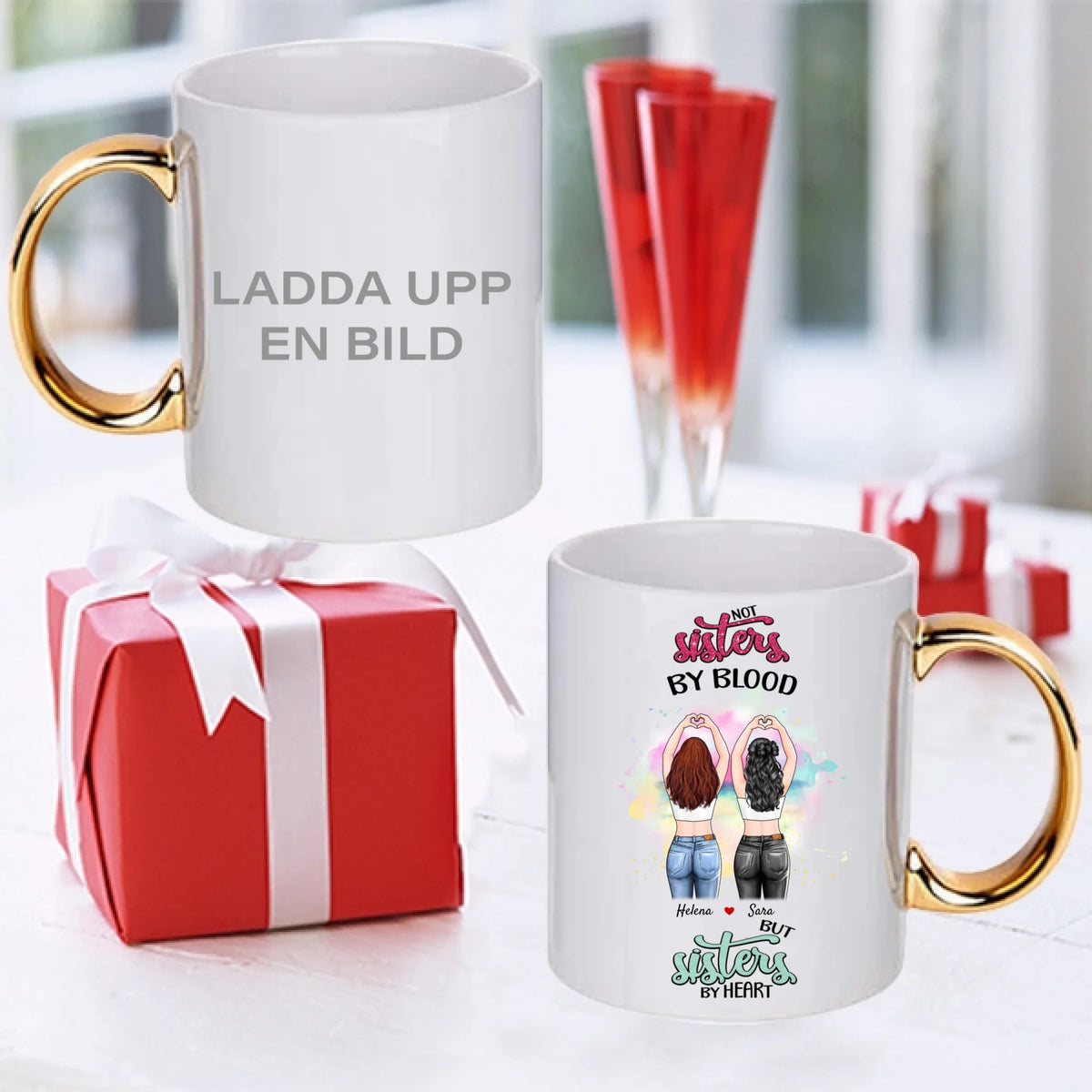 Personlig mugg-Sisters by heart
