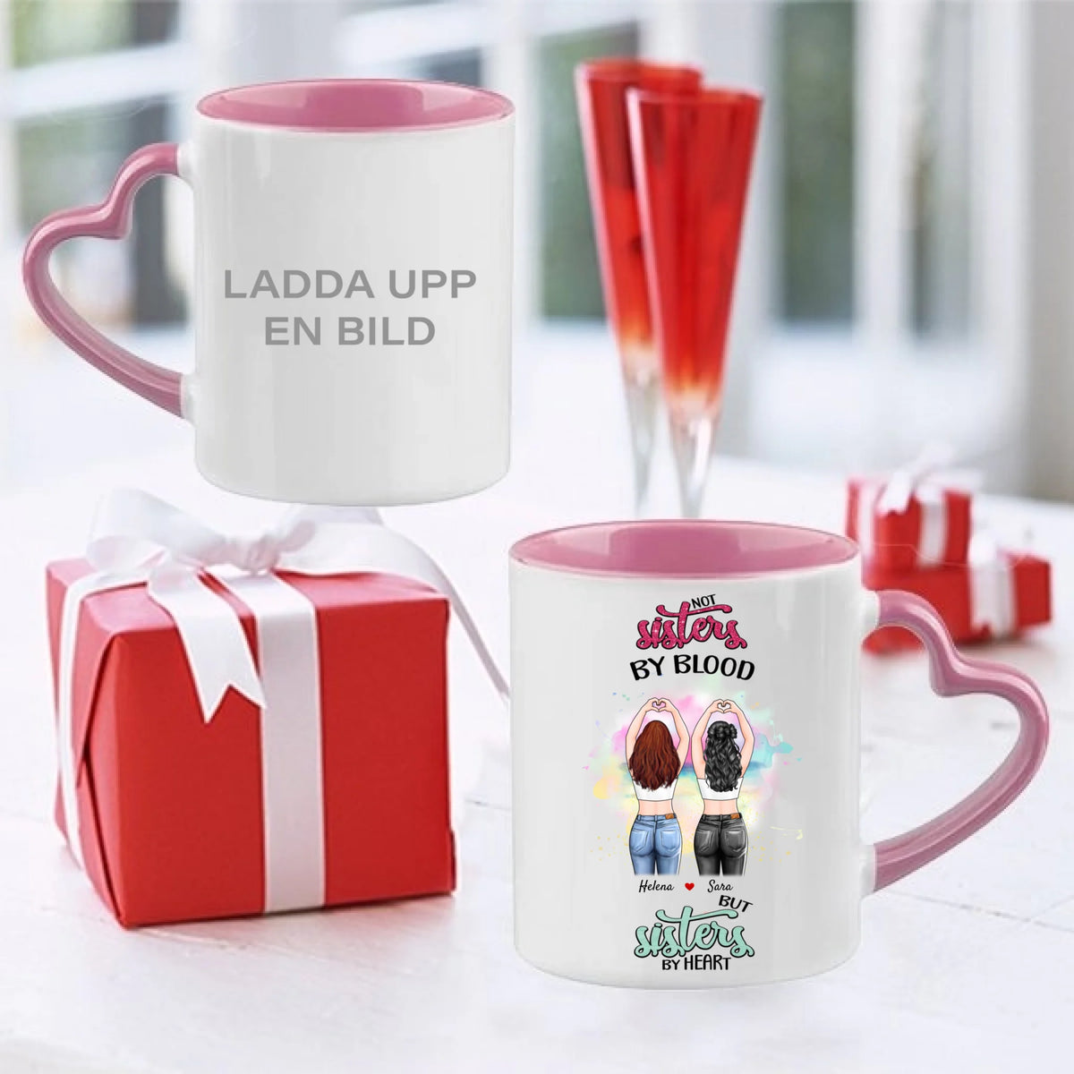 Personlig mugg-Sisters by heart