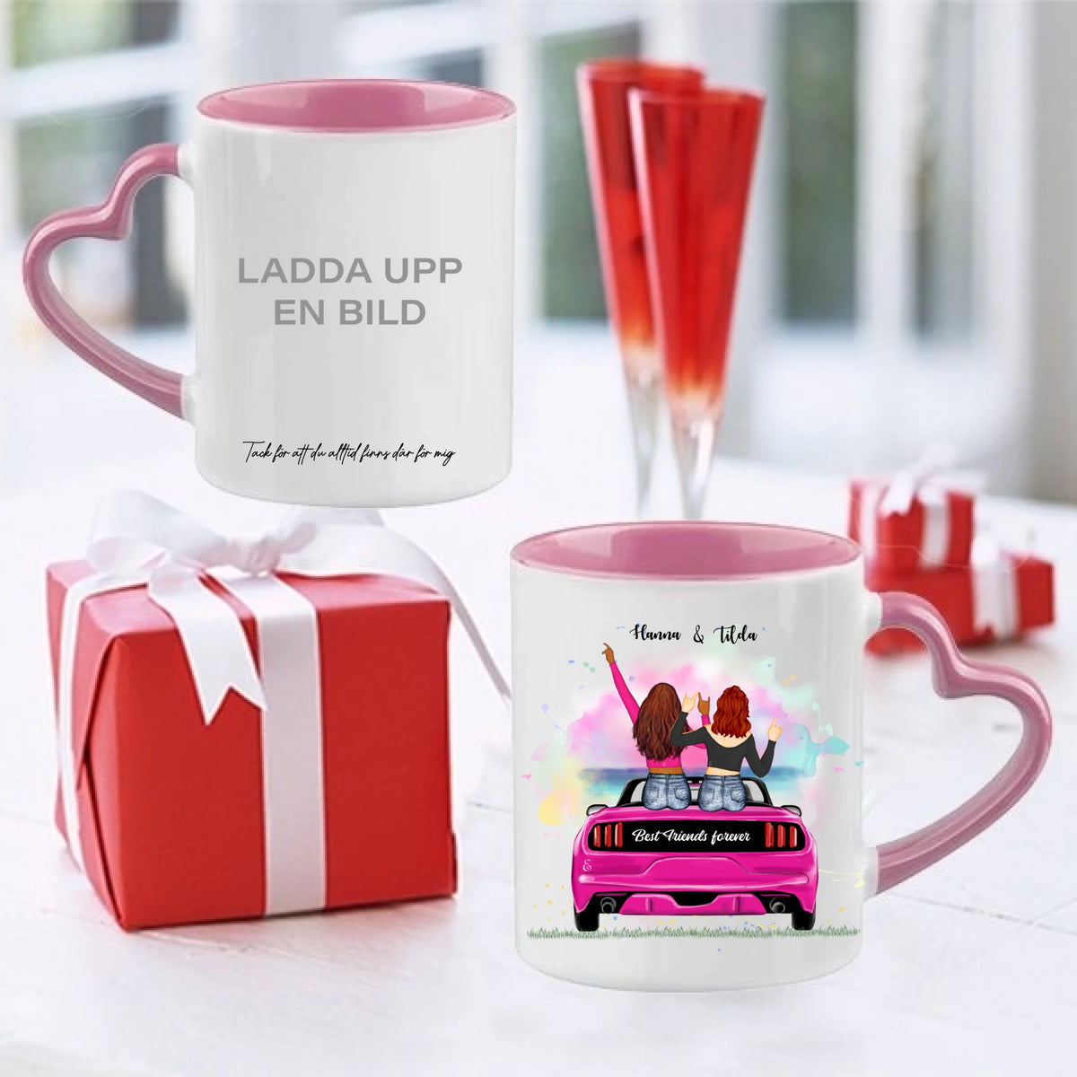 2 upp till 5 vänner personlig mugg / bildesign