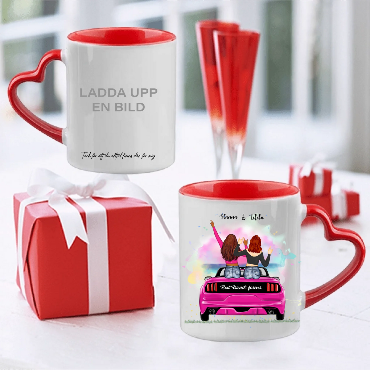 2 upp till 5 vänner personlig mugg / bildesign